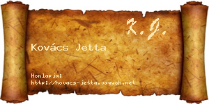 Kovács Jetta névjegykártya